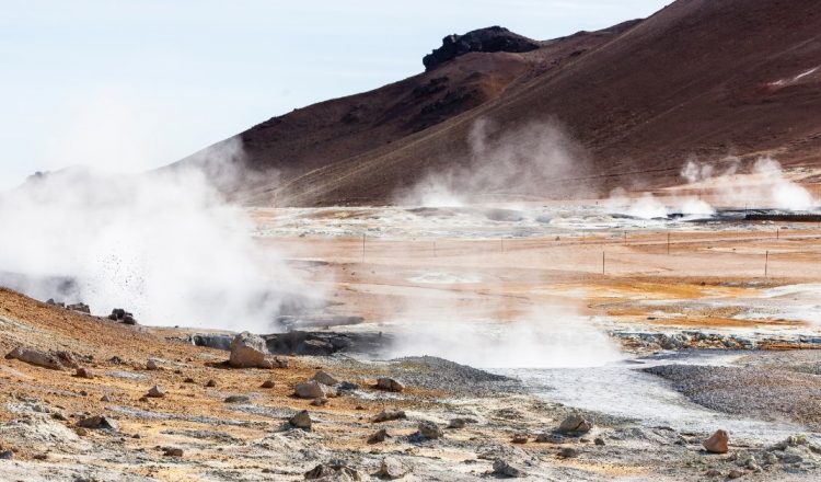 Geothermal heat leaving the surface via steam